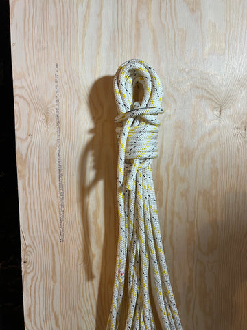 Marlow Double Braid 12mm Yellow/White, Polyester Double Braid - 15m (Please note there are some dirty marks on this rope)